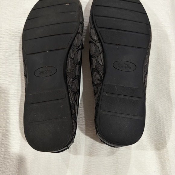 Coach Black Fredrica Driving Loafers Logo Plate Moccasins Women 8.5 - Picture 5 of 9